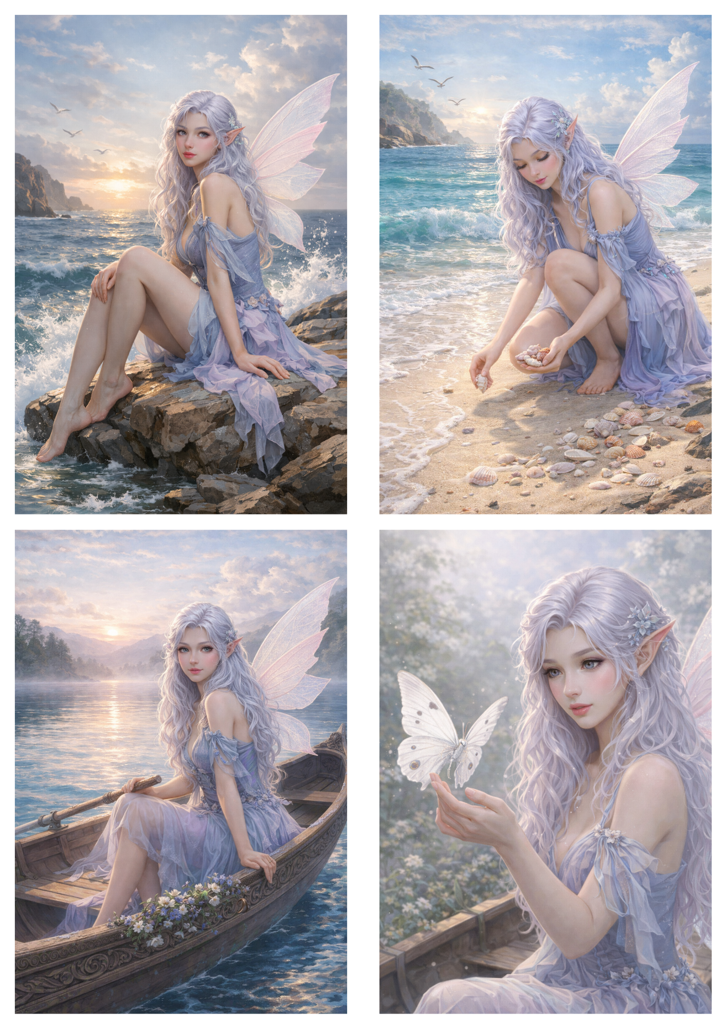 Sticker Sheet / Greeting Card – Etheral Fairy Collage Cat. No. 9212