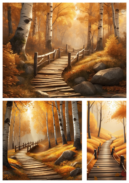 Sticker Sheet / Greeting Card – Autumn Forest Collage Cat. No. 9216
