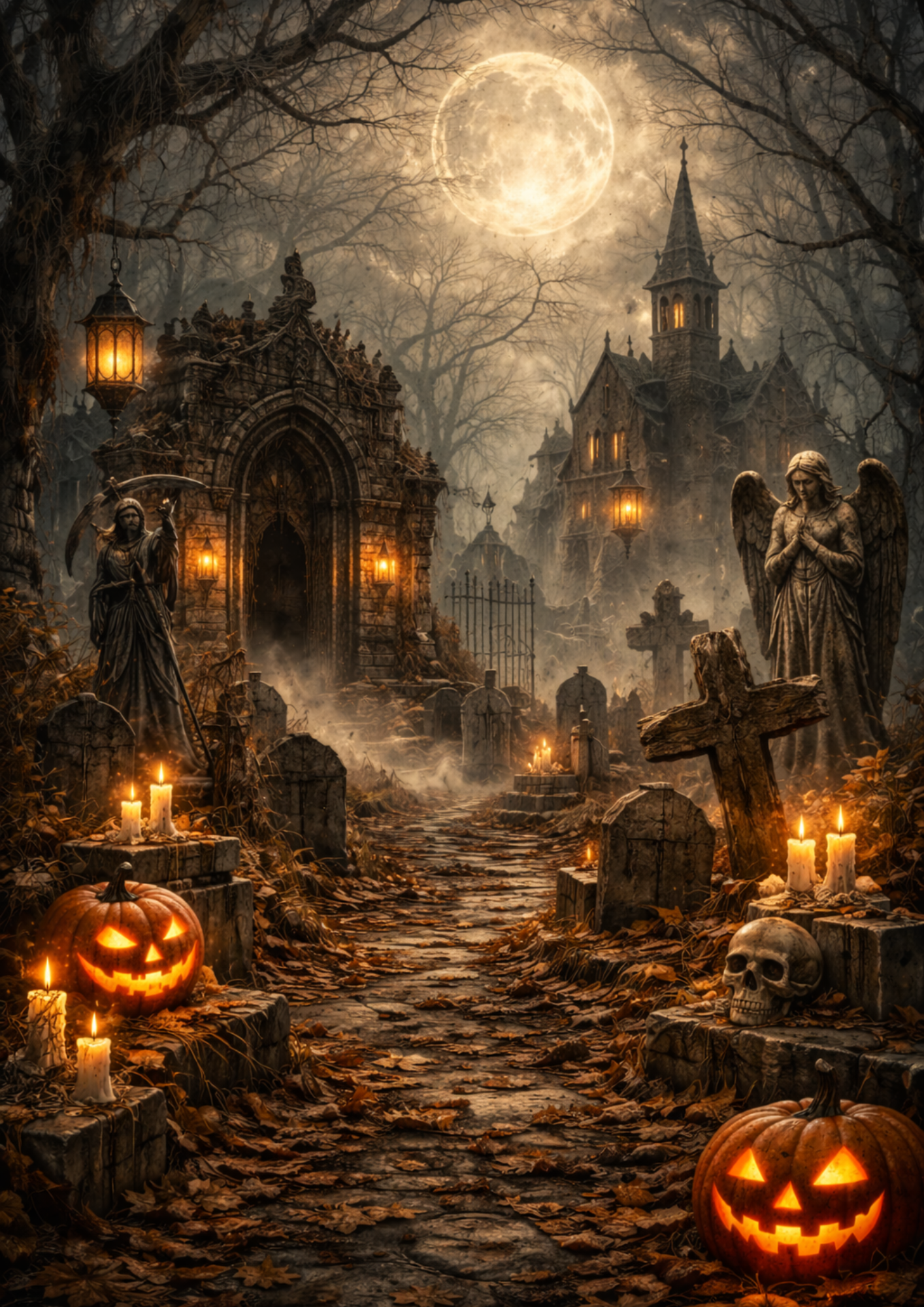 Sticker Sheet / Greeting Card – Gloomy Cemetery Full Cat. No. 9224