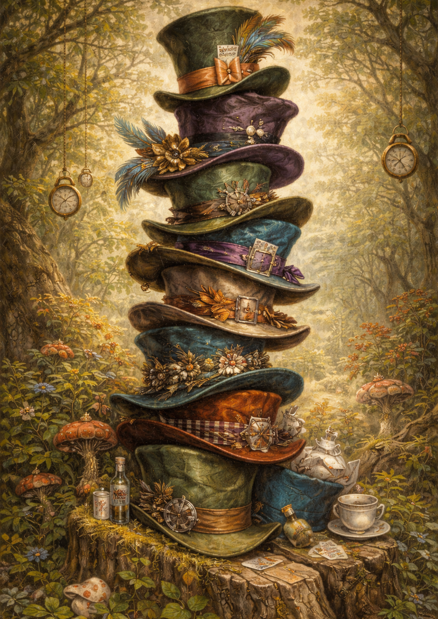 Sticker Sheet / Greeting Card – Stack of Magical Hats Full Cat. No. 9237