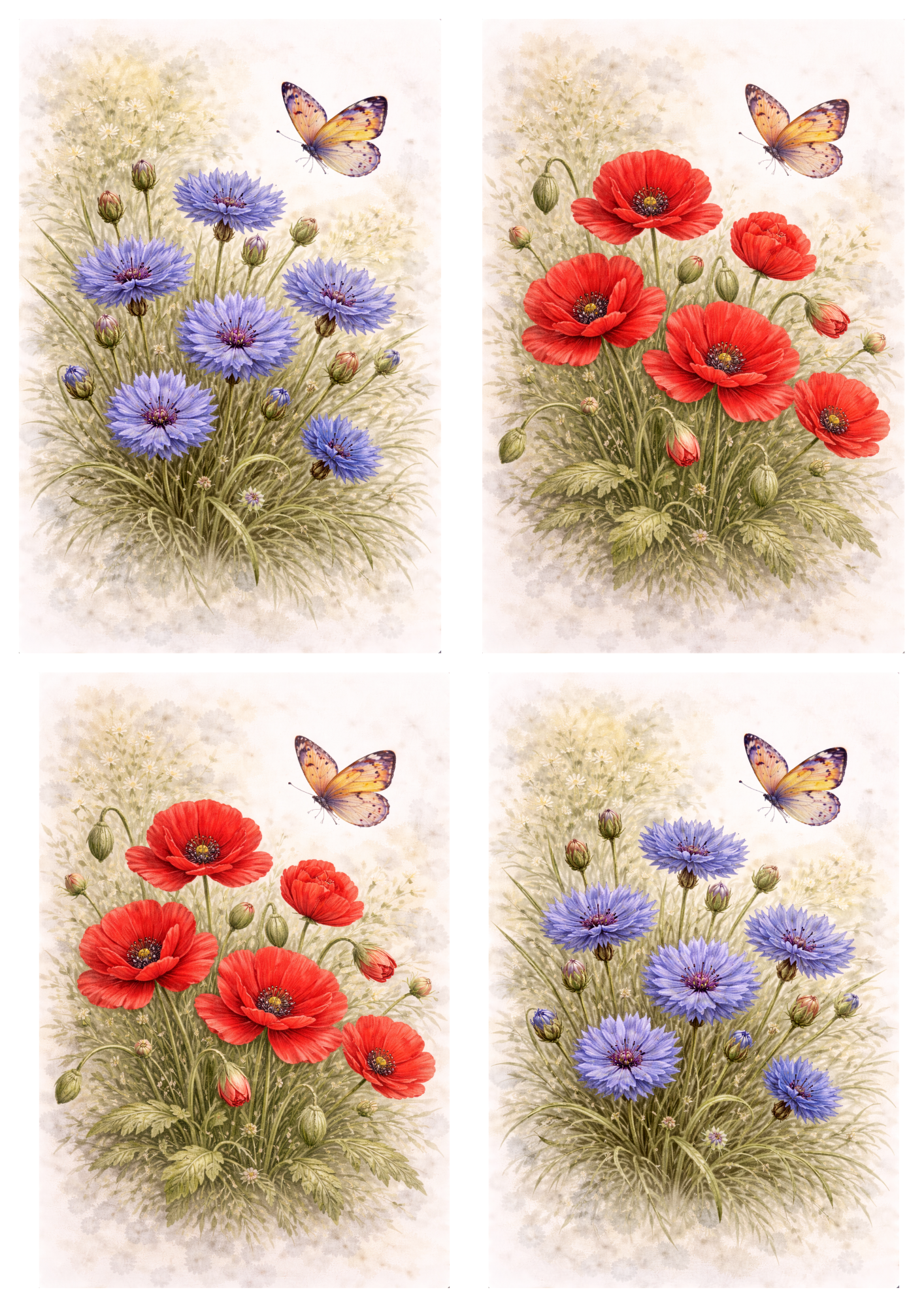 Sticker Sheet / Greeting Card – Spring Flowers Collage Cat. No. 9248