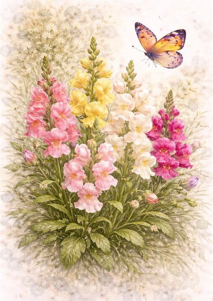 Sticker Sheet / Greeting Card – Gladioli Flowers Full Cat. No. 9249