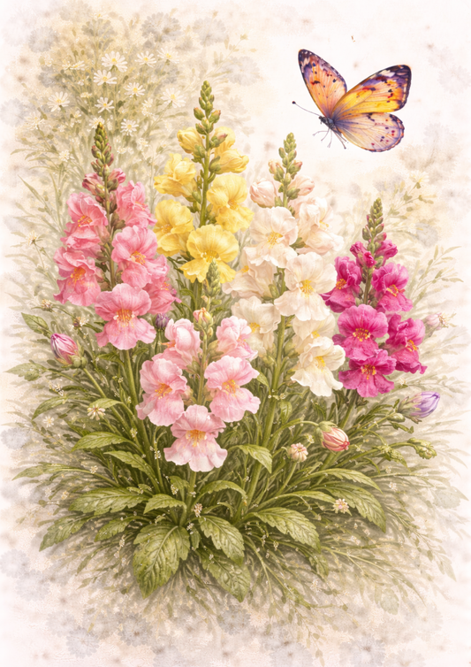 Sticker Sheet / Greeting Card – Gladioli Flowers Full Cat. No. 9249