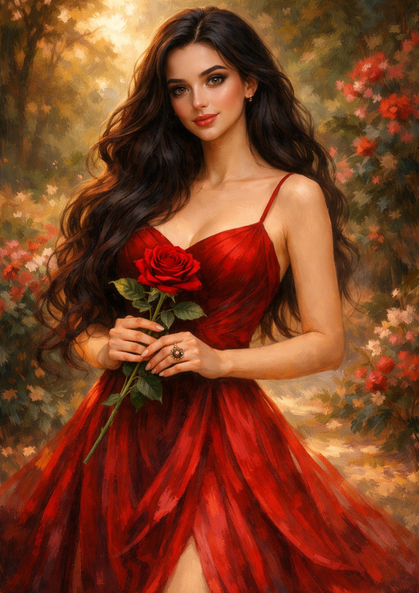 Sticker Sheet / Greeting Card – Woman in Red Dress Full Cat. No. 9260