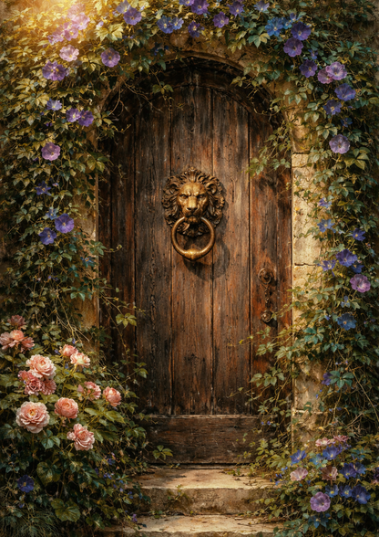 Sticker Sheet / Greeting Card – Secret Garden Gate Full Cat. No. 9266