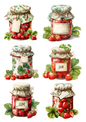 Sticker Sheet / Greeting Card – Strawberry Jam Collage Cat. No. 9278