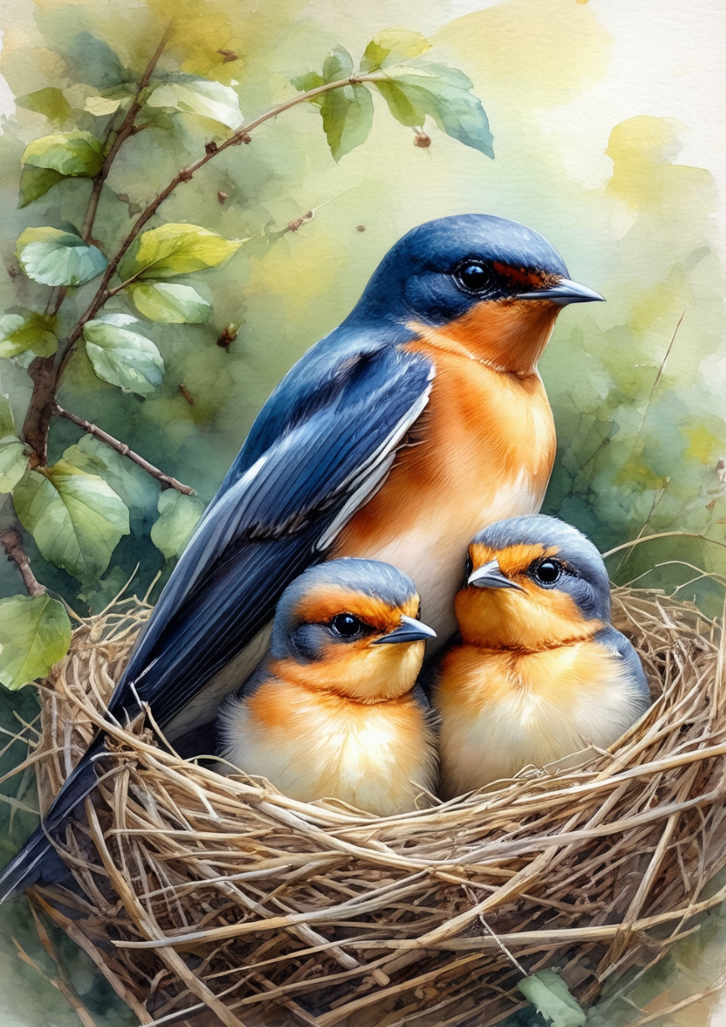Sticker Sheet / Greeting Card – Spring Birds Nest Full Cat. No. 9283