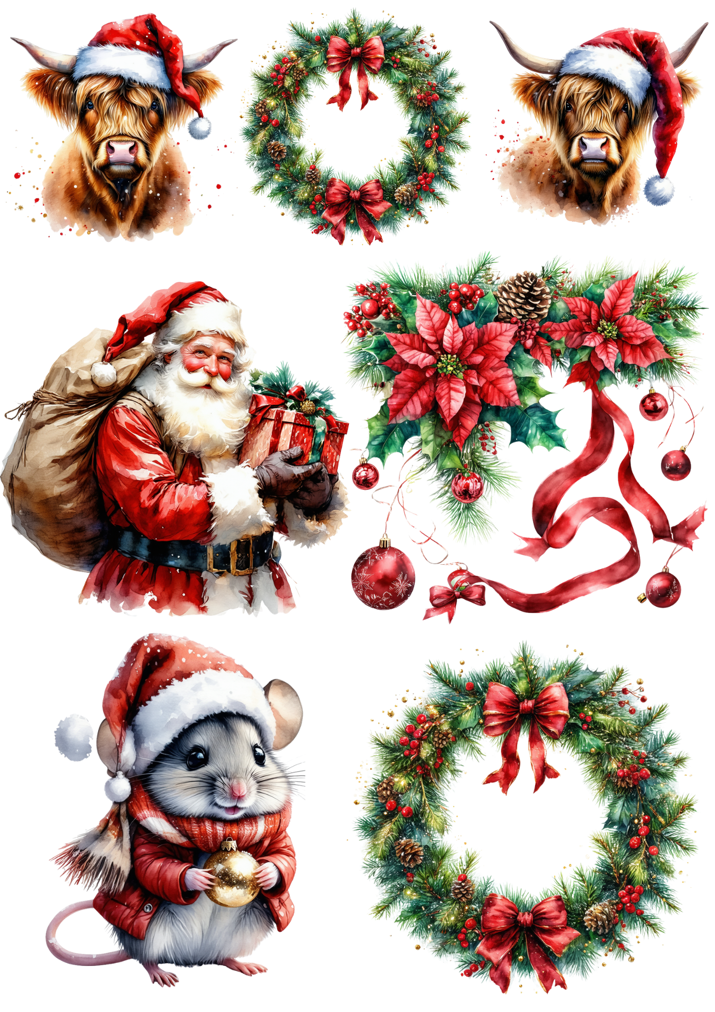 Sticker Sheet / Greeting Card – Christmas Atributes Collage Cat. No. 9294