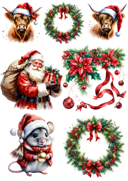 Sticker Sheet / Greeting Card – Christmas Atributes Collage Cat. No. 9294