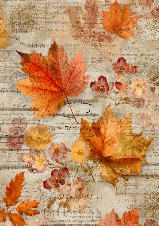 Sticker Sheet / Greeting Card – Autumn Leaves Journaling Page Collage Cat. No. 9311