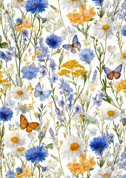 Sticker Sheet / Greeting Card – Wildflower Meadow Journaling Page Collage Cat. No. 9313