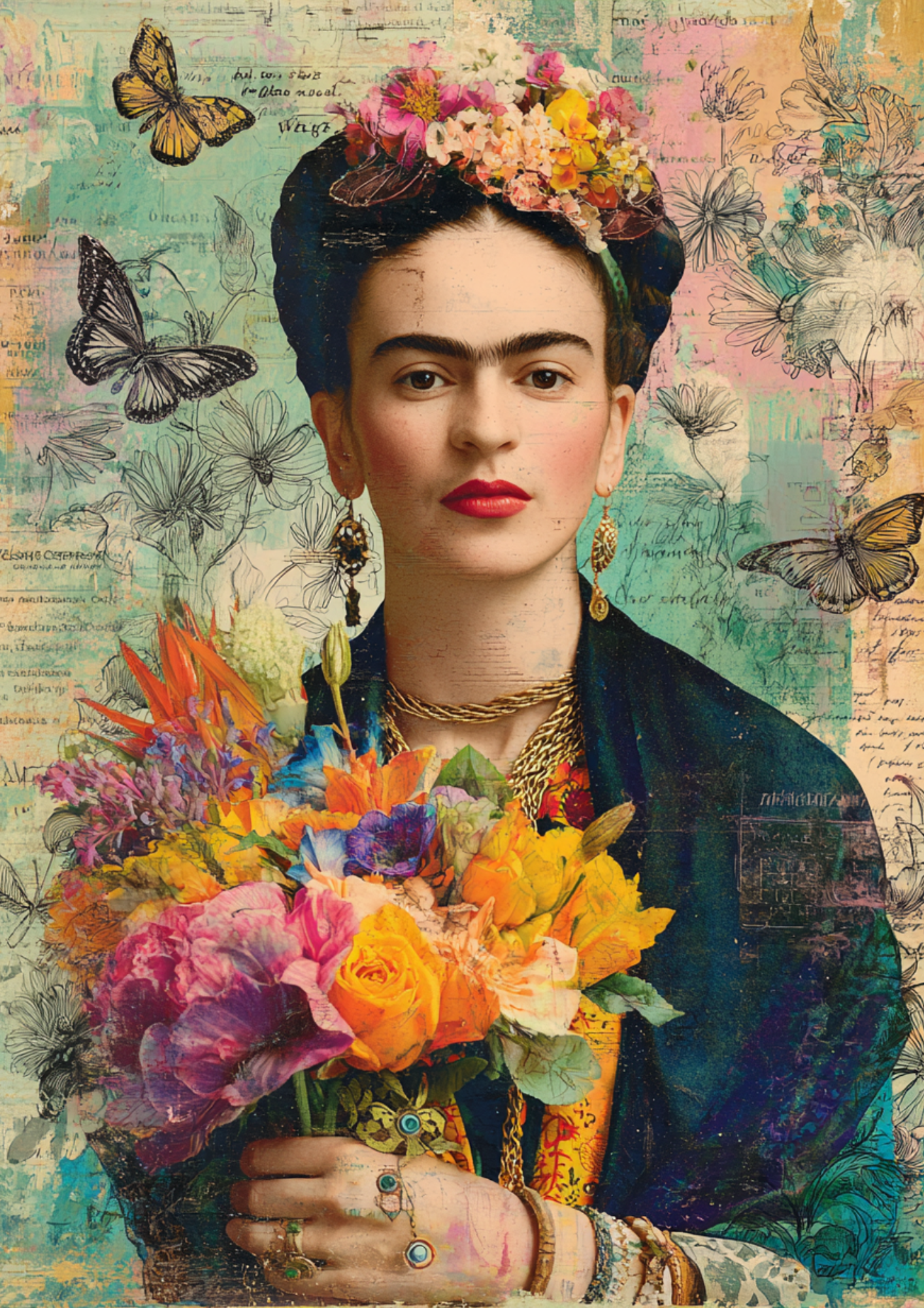 Sticker Sheet / Greeting Card – Frida Cahlo Portrait Full Cat. No. 9318