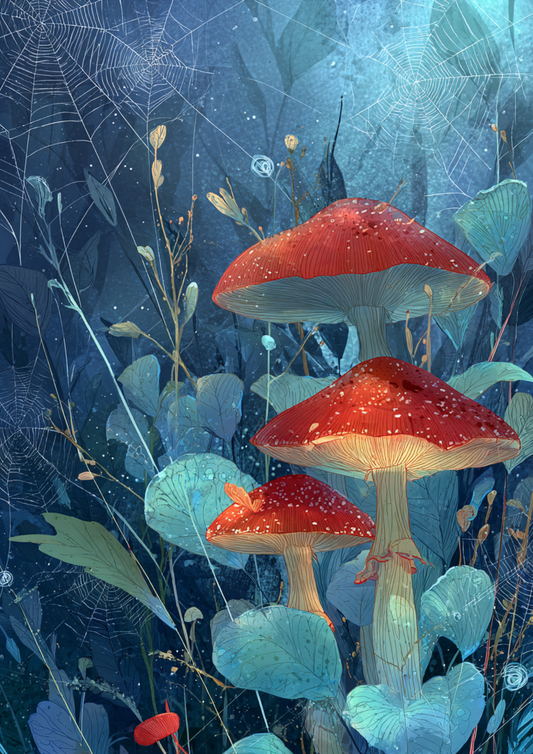 Sticker Sheet / Greeting Card – Whimsical Mushroom Forest Full Cat. No. 9320