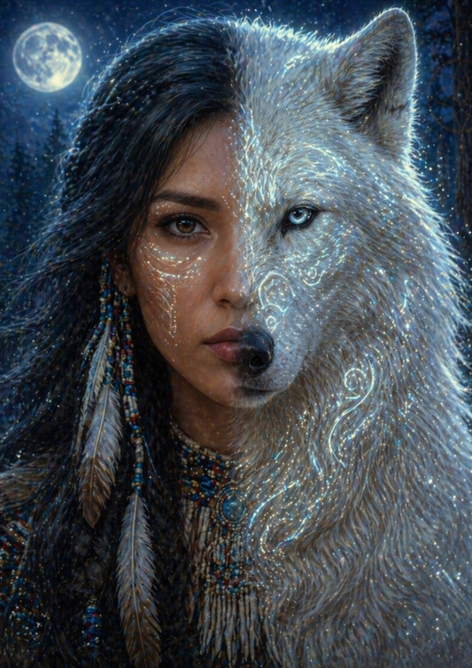 Sticker Sheet / Greeting Card – Wild Soul - Native Woman Face Full Cat. No.9337