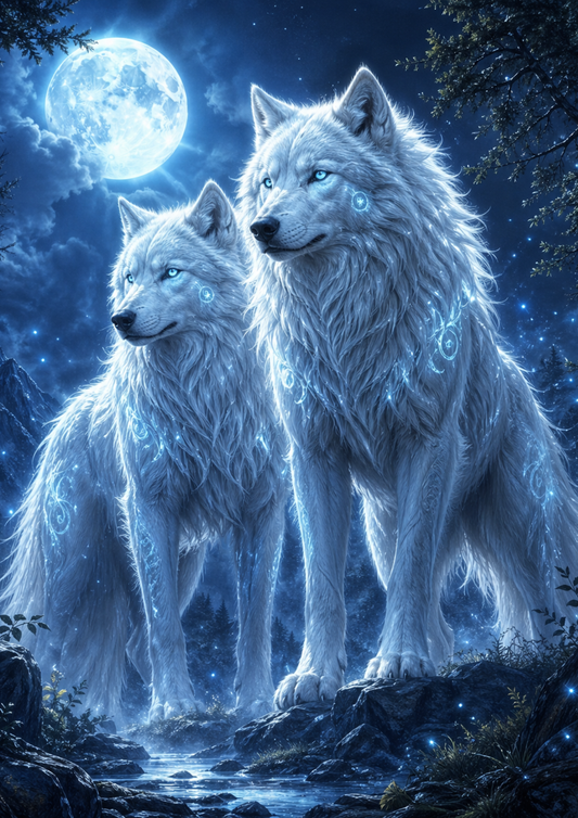 Sticker Sheet / Greeting Card – Wild Soul - Wolves Couple Full Cat. No.9338