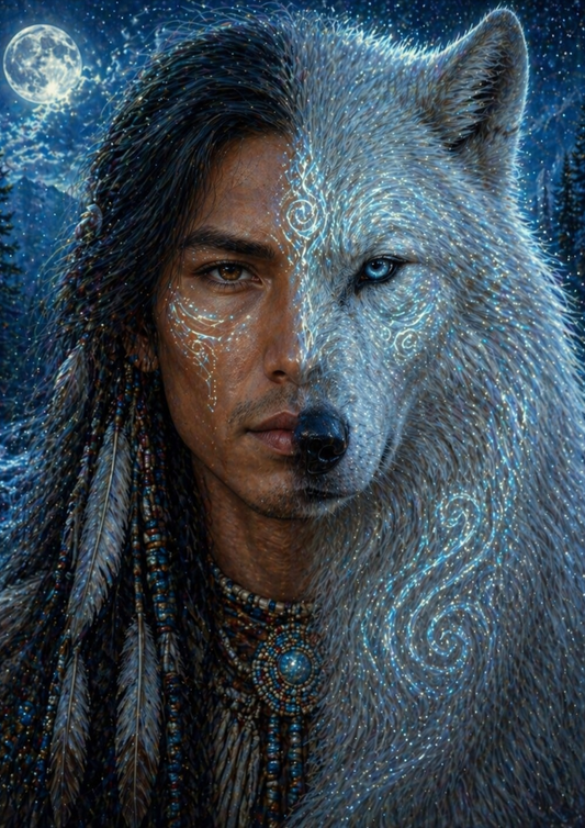 Sticker Sheet / Greeting Card – Wild Soul - Native Man Face Full Cat. No.9347