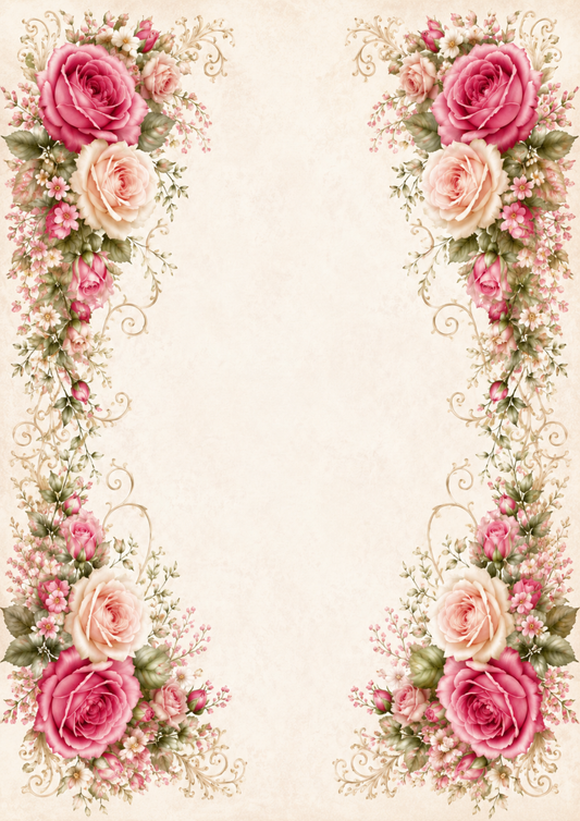 Sticker Sheet / Greeting Card – Roses Garlands Full Cat. No. 9385