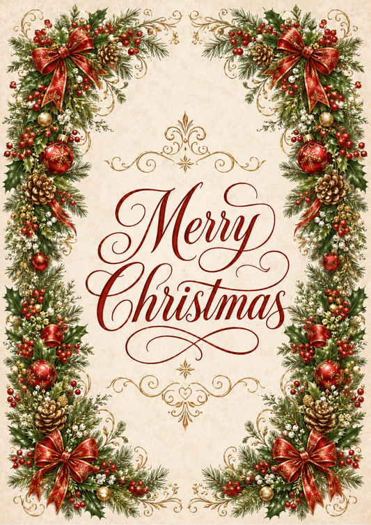 Sticker Sheet / Greeting Card – Christmas Garlands Full Cat. No. 9388