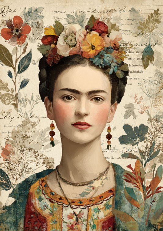 Sticker Sheet / Greeting Card – Artist Frida Cahlo Portrait Full Cat. No. 9391