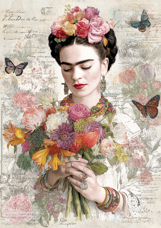 Sticker Sheet / Greeting Card – Artist Frida Cahlo Portrait Full Cat. No. 9392