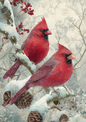 Sticker Sheet / Greeting Card – Red Cardinals in Snowy Forest Full Cat. No. 9412
