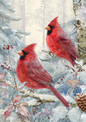 Sticker Sheet / Greeting Card – Red Cardinals in Snowy Forest Full Cat. No. 9413