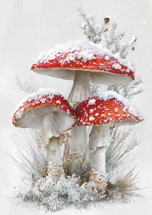 Sticker Sheet / Greeting Card – Forest Winter Toadstools Full Cat. No. 9423