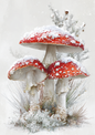 Sticker Sheet / Greeting Card – Forest Winter Toadstools Full Cat. No. 9423