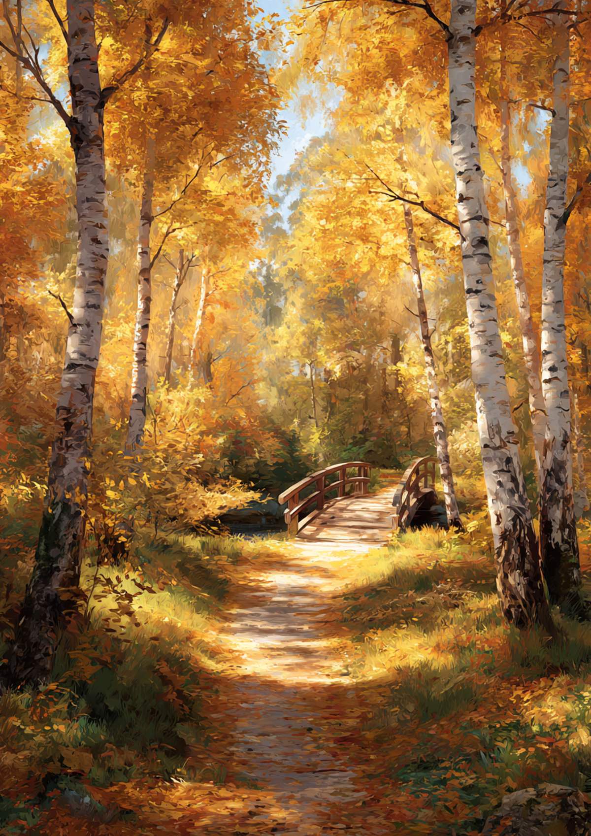 Sticker Sheet / Greeting Card – Autumn Forest Path Full Cat. No. 9425