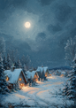 Sticker Sheet / Greeting Card – Winter Village Cat. No. 9431