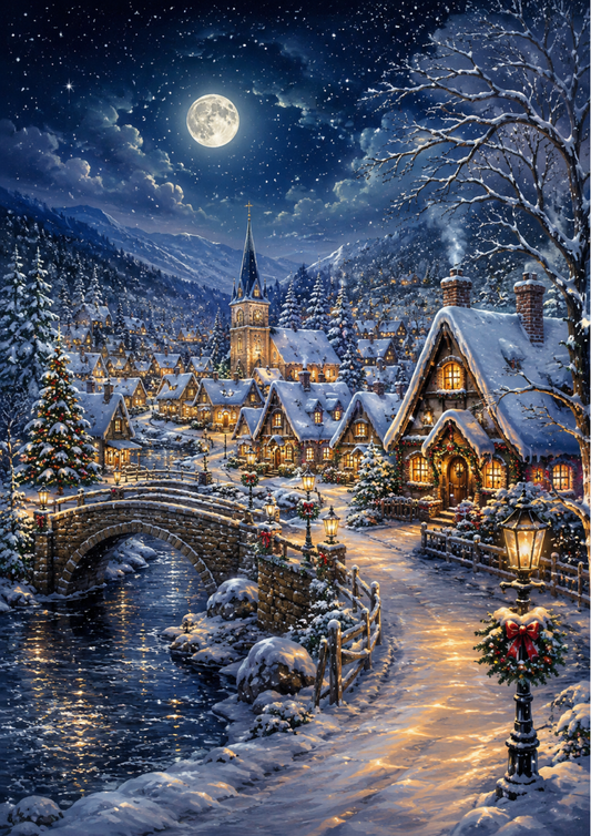 Sticker Sheet / Greeting Card – Dreamy Winter Village Full Cat. No. 9432