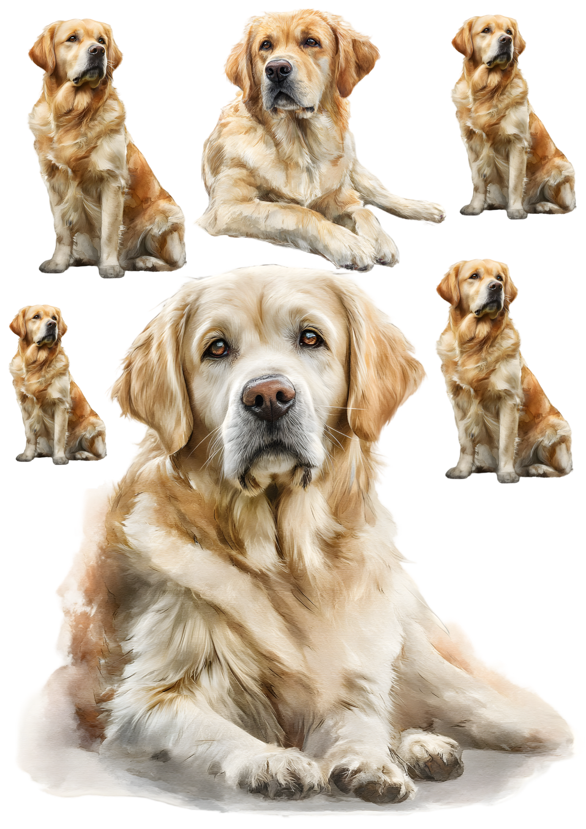 Sticker Sheet / Greeting Card – White Labrador Collage Cat. No. 9444