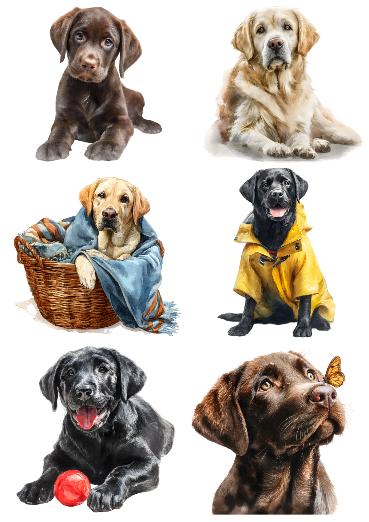 Sticker Sheet / Greeting Card – Labrador Retriever Collage Cat. No. 9448