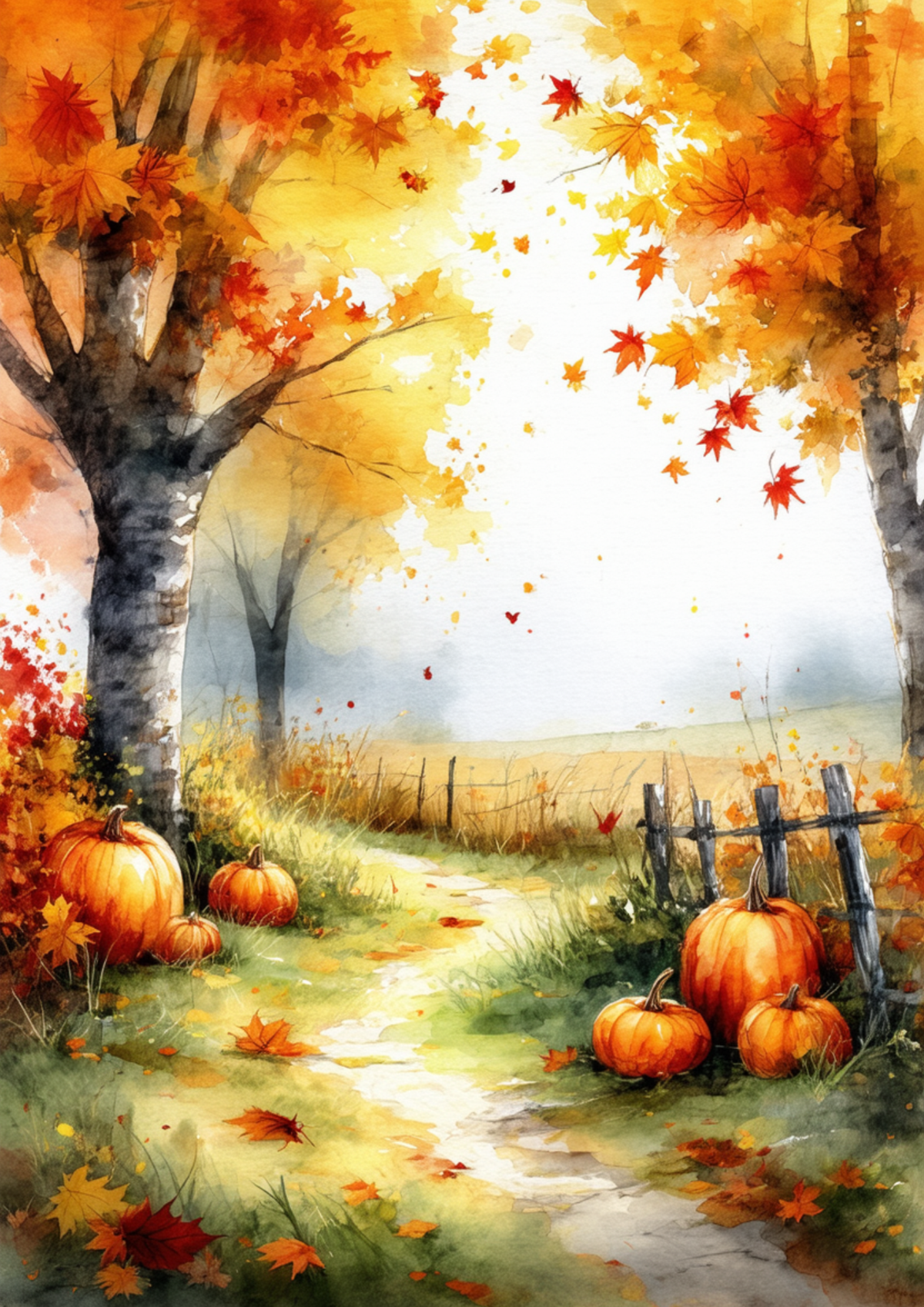 Sticker Sheet / Greeting Card – Autumn Landscape Full Cat. No. 9467