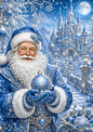 Sticker Sheet / Greeting Card – Santa in Winter Wonderland Full Cat. No. 9501