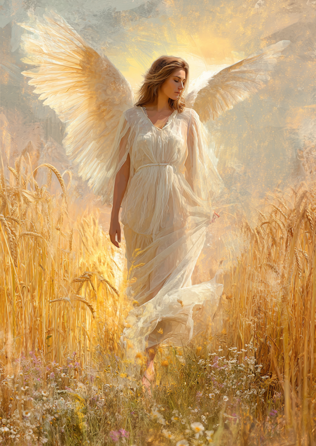 Sticker Sheet / Greeting Card – Angel in the Wheat Field Full Cat. No. 9515