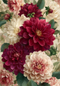 Sticker Sheet / Greeting Card – Burgundy Dahlias Full Cat. No. 9520