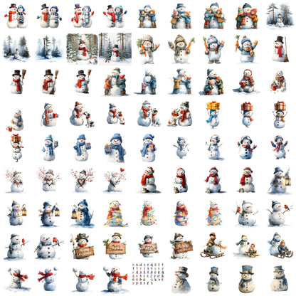 Watercolor Christmas Mega Clipart Bundle – 850+ PNG Designs with Transparent Background