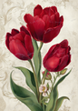 Sticker Sheet / Greeting Card – Red Tulips Full Cat. No. 9529