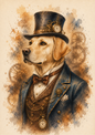Sticker Sheet / Greeting Card – Steampunk Labrador Portrait Full Cat. No. 9545