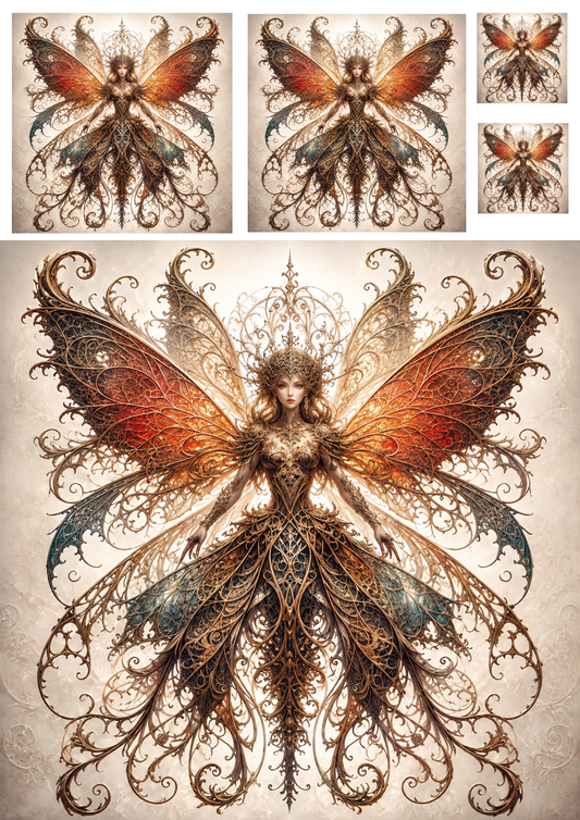 Sticker Sheet / Greeting Card – Gothic Fairy Collage Cat. No. 9569