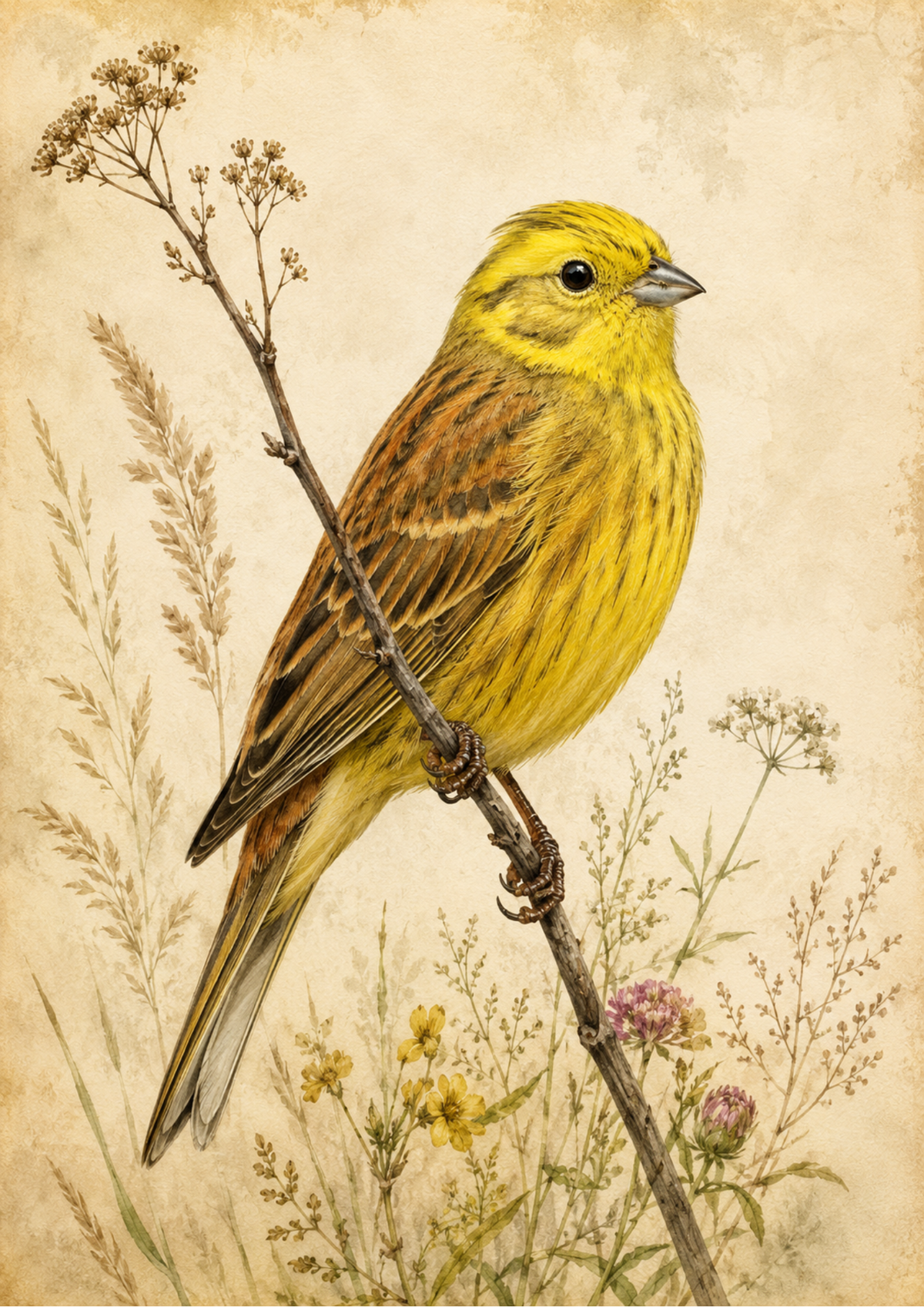 Sticker Sheet / Greeting Card – Yellowhammer Bird Full Cat. No. 9586