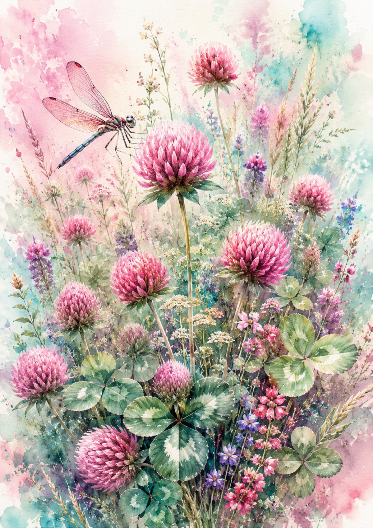 Sticker Sheet / Greeting Card – Summer Meadow & Dragonfly Full Cat. No. 9587
