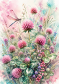 Sticker Sheet / Greeting Card – Summer Meadow & Dragonfly Full Cat. No. 9587