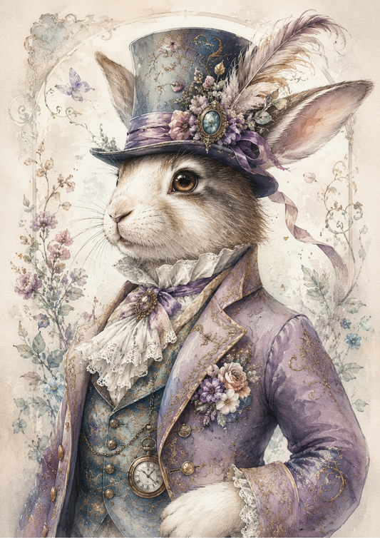 Sticker Sheet / Greeting Card – White Rabbit Portrait Full Cat. No. 9591