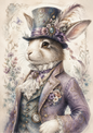 Sticker Sheet / Greeting Card – White Rabbit Portrait Full Cat. No. 9591