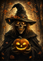 Sticker Sheet / Greeting Card – Halloween Scary Witch Full Cat. No. 9599