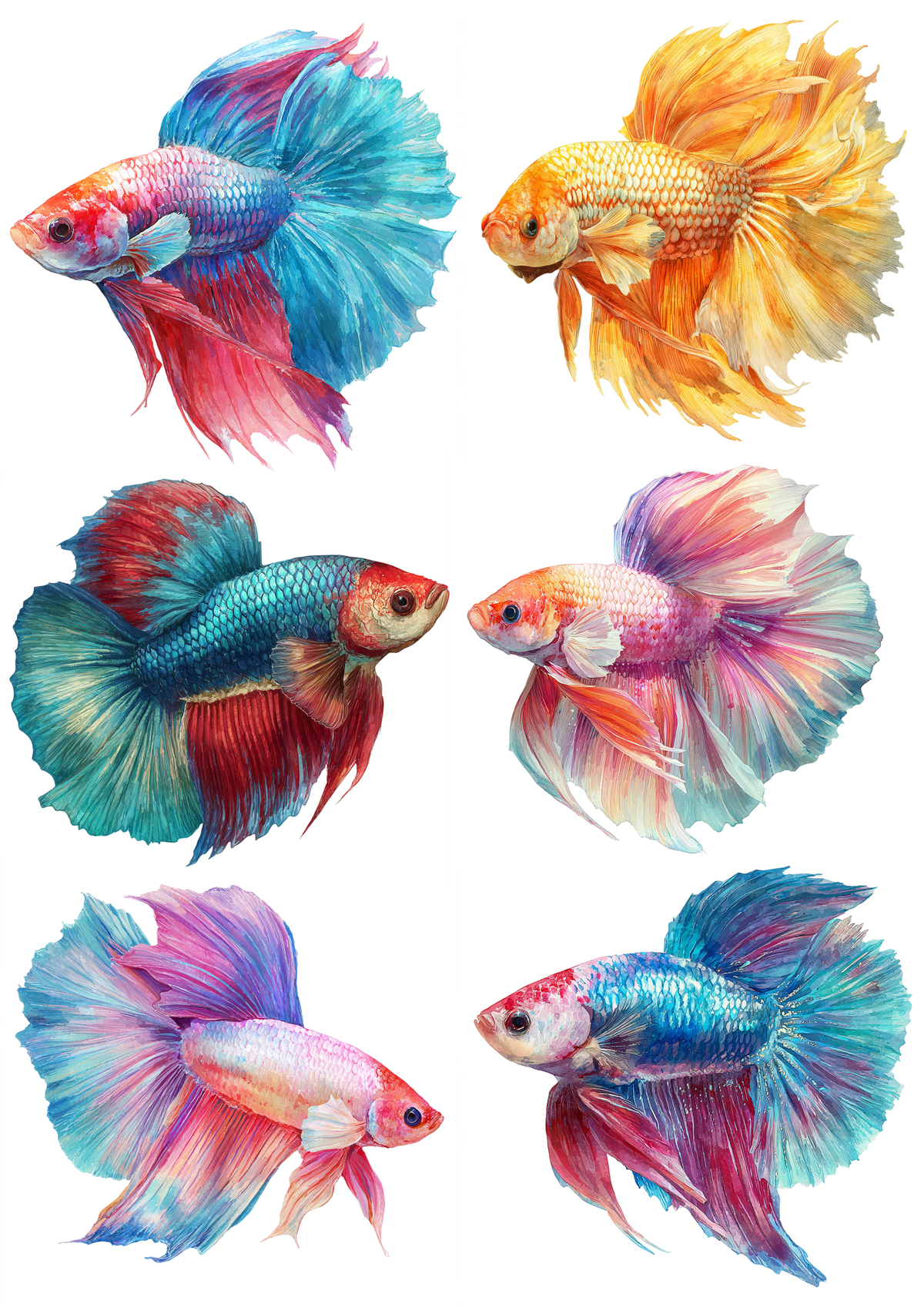 Sticker Sheet / Greeting Card – Ocean Fish Collage Cat. No. 9602