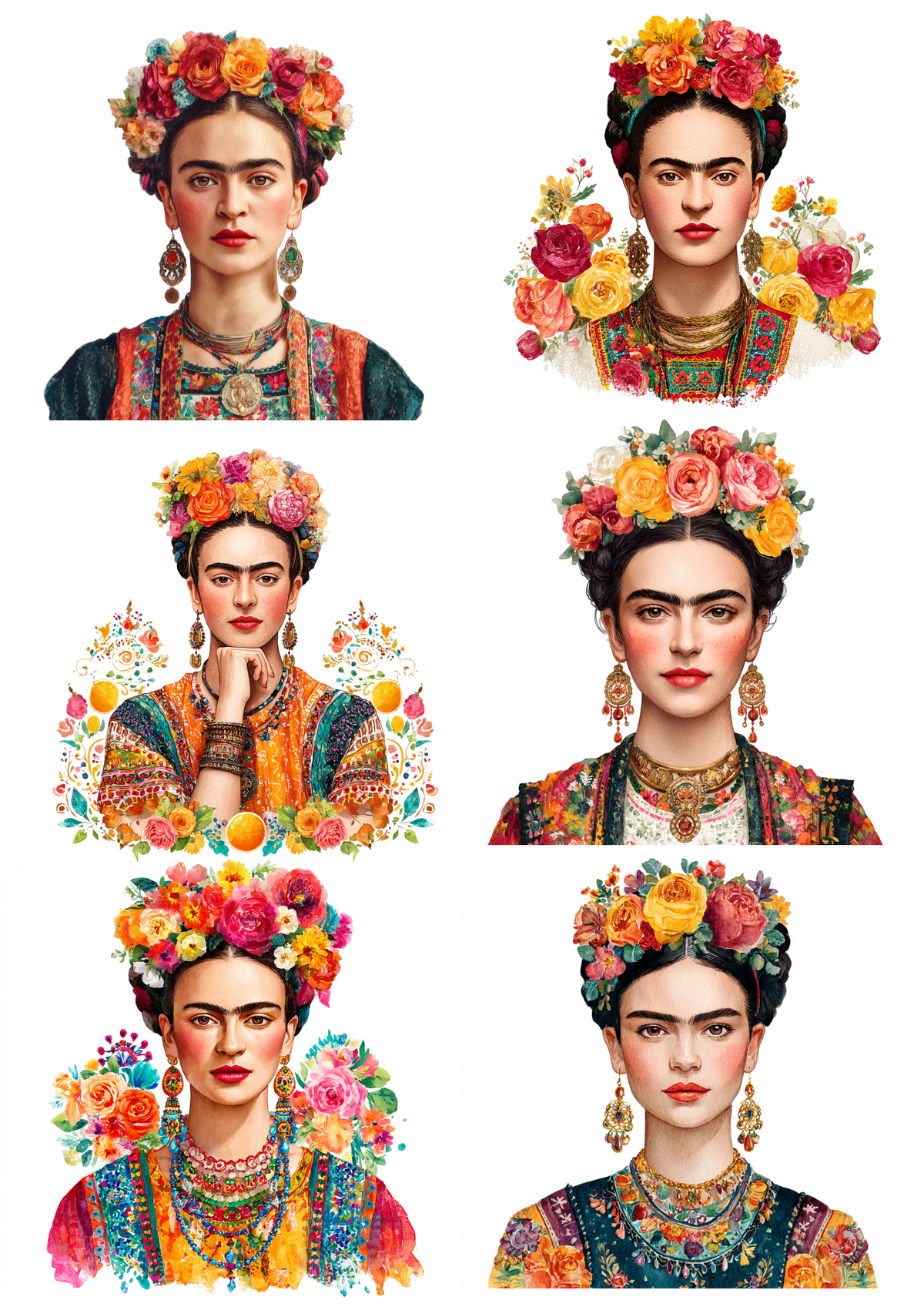 Sticker Sheet / Greeting Card – Frida Kahlo Collage Cat. No. 9603