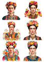 Sticker Sheet / Greeting Card – Frida Kahlo Collage Cat. No. 9603